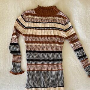 Knit, Bell Sleeve Mock Neck Dress